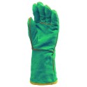 Gants soudeur tout croute vach. verte doublé molleton, m.15 cm