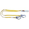Longe de sécurité fourche avec 2 mousquetons et absorbeur d'énergie 1 M Honeywell / Sperian